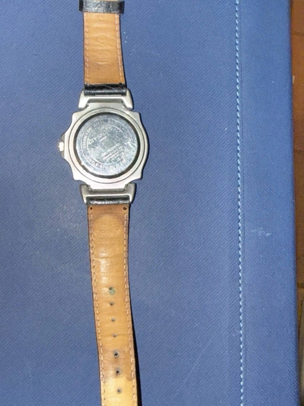 Vintage Givenchy Paris Two-Tone Gold and Silver Dial Watch with Black Leather - Picture 8 of 9